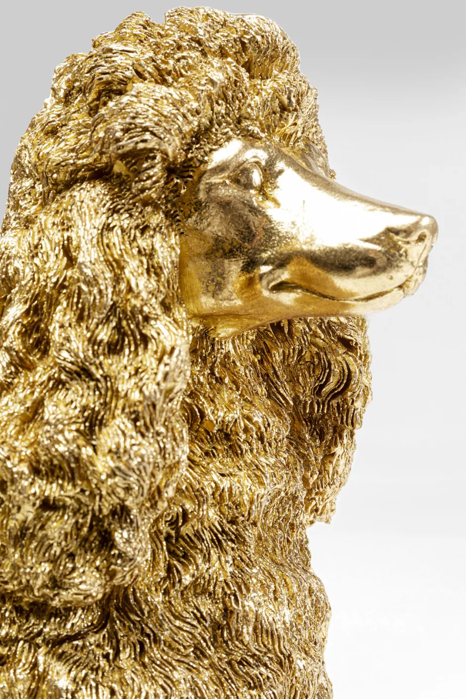 KARE Deko Figur Mrs Poodle Gold 34cm