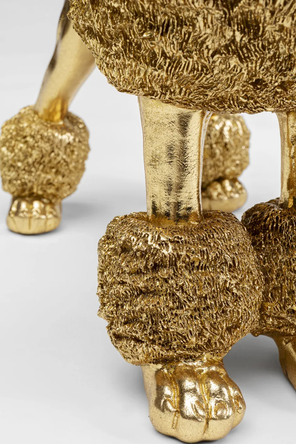 KARE Deko Figur Mrs Poodle Gold 34cm