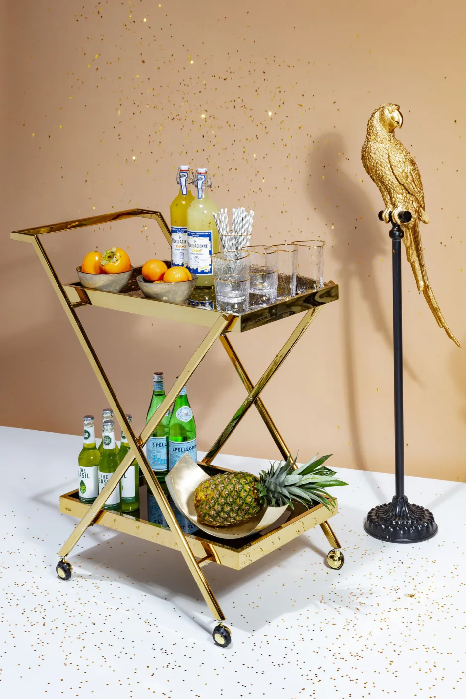 KARE Deko Figur Parrot Gold 116cm