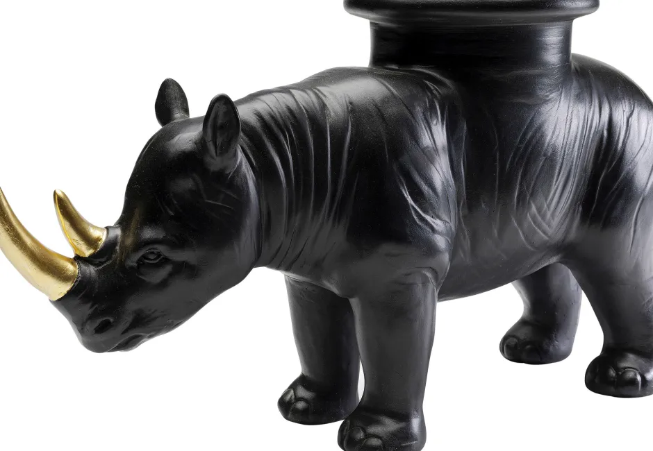 KARE Deko Figur Rhino Schwarz 41cm