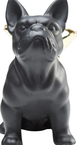 KARE Deko Figur Sitting Angel Dog Gold-Schwarz
