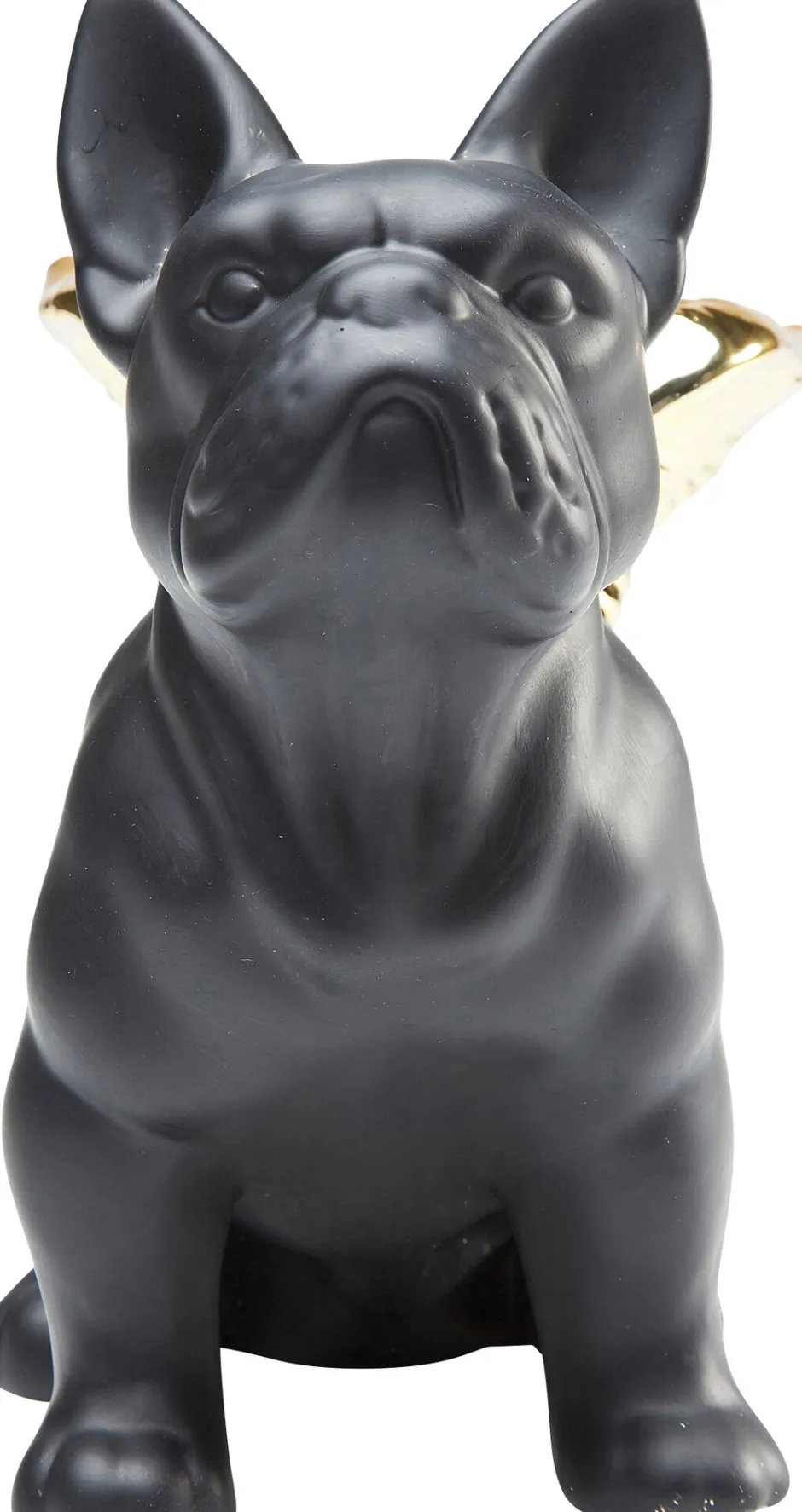 KARE Deko Figur Sitting Angel Dog Gold-Schwarz