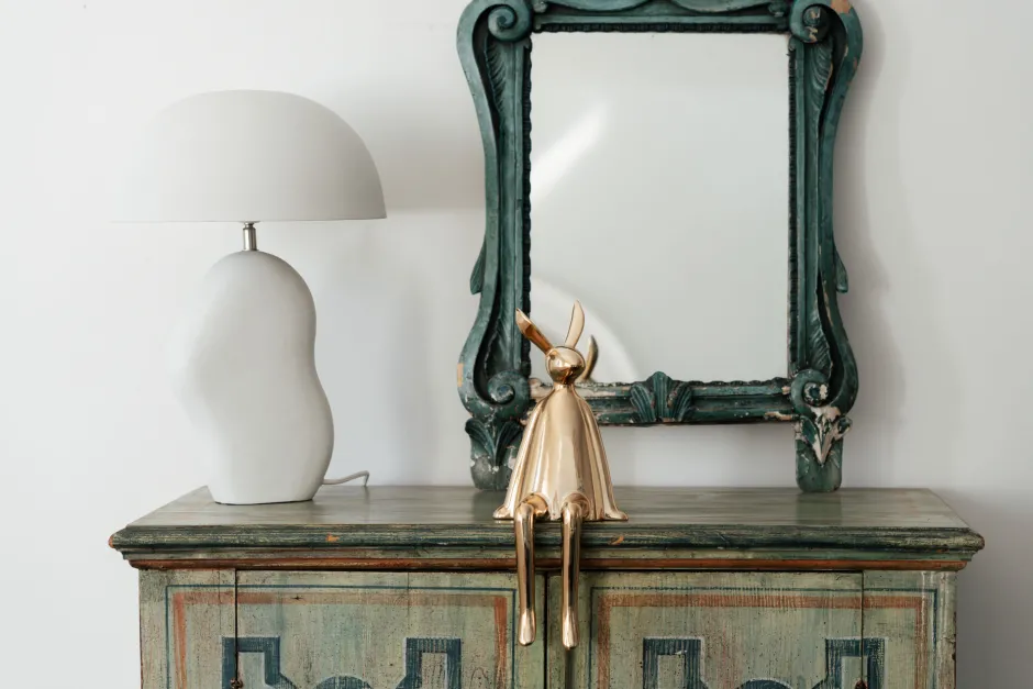 KARE Deko Figur Sitting Rabbit Gold 35cm