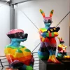 KARE Deko Figur Sitting Rabbit Rainbow 80