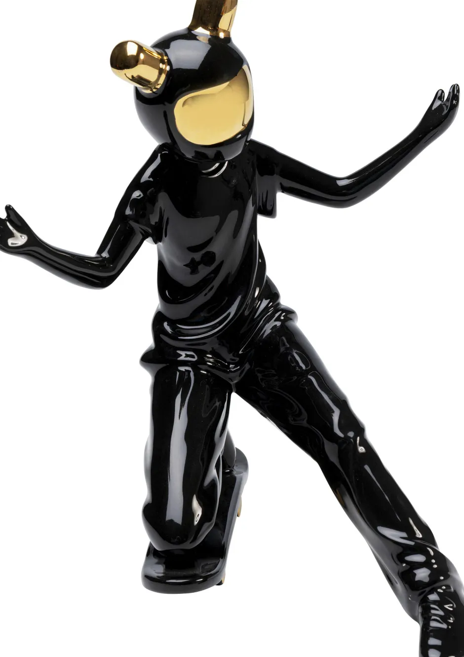 KARE Deko Figur Skating Astronaut Schwarz 21cm