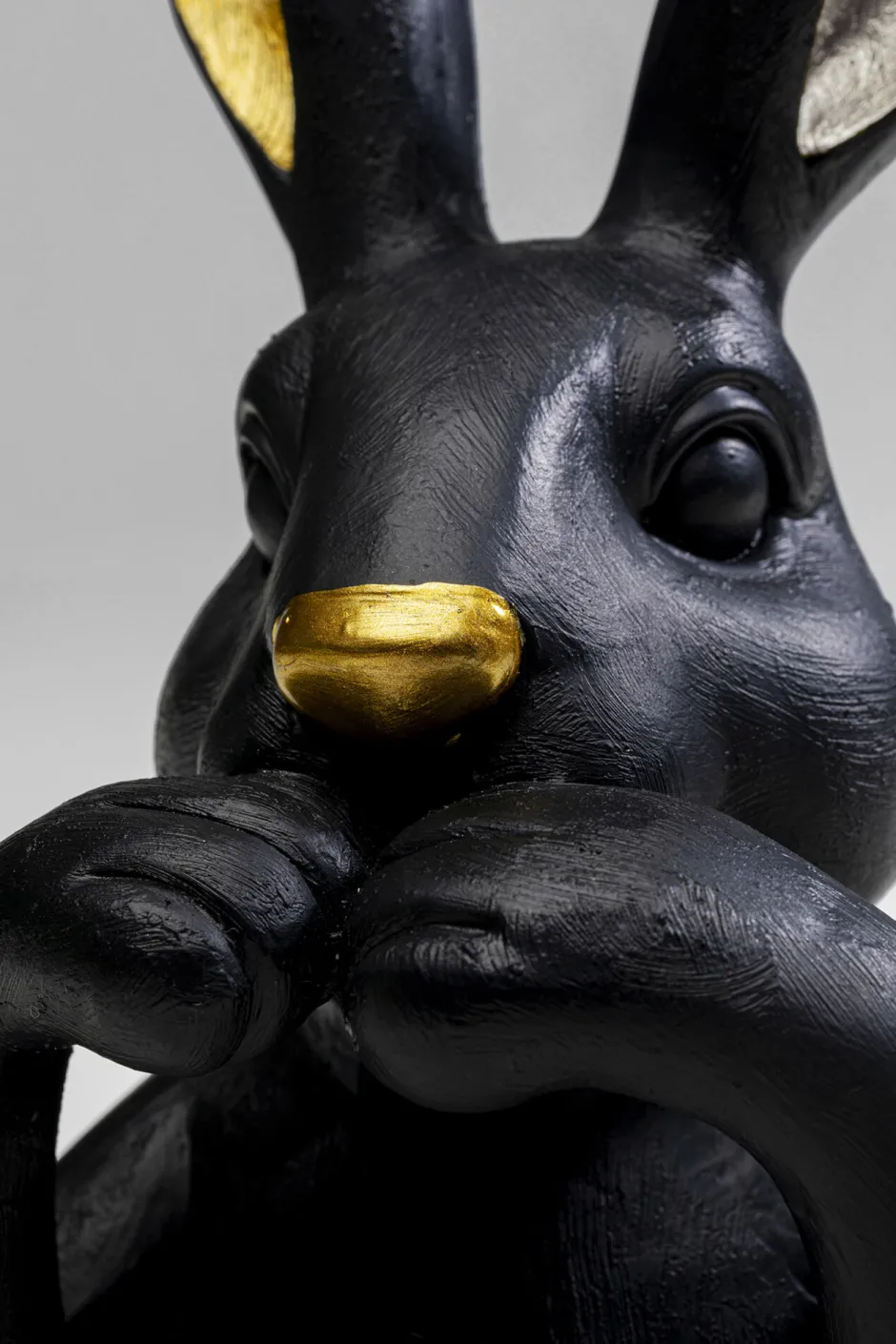 KARE Deko Figur Sweet Rabbit Schwarz 23cm