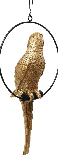 KARE Deko Figur Swinging Parrot Gold