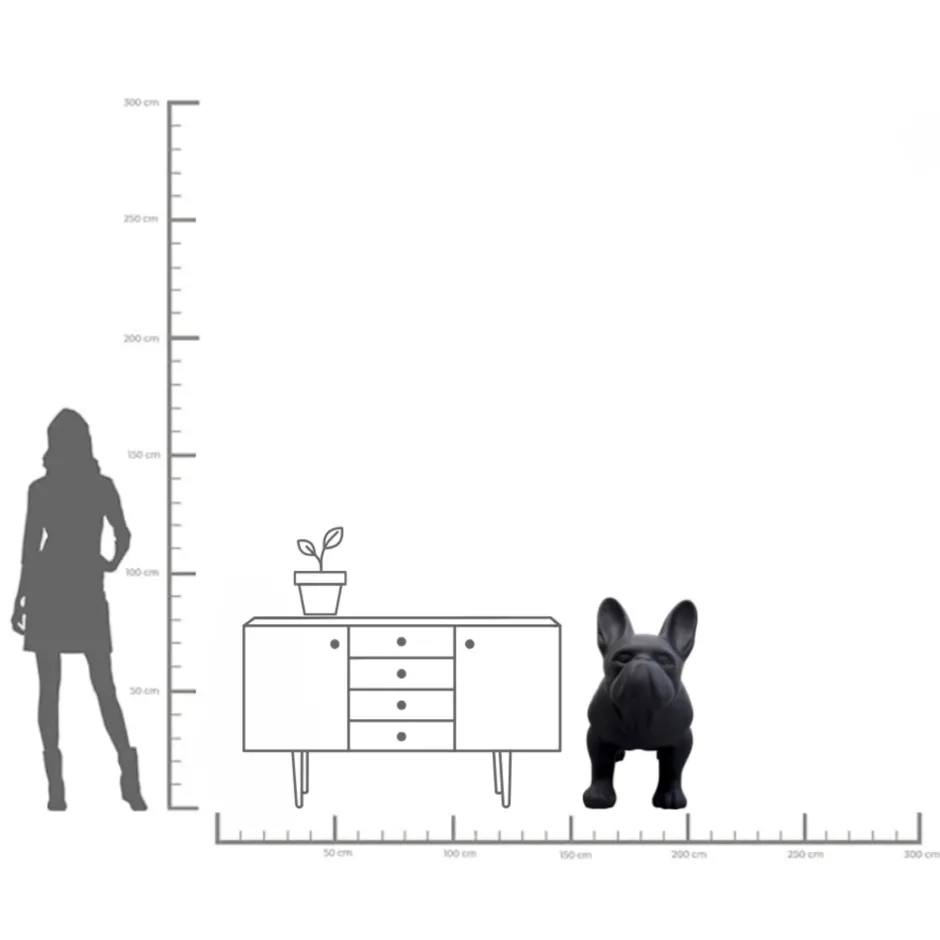 KARE Deko Figur Toto Teen Schwarz Matt 90cm