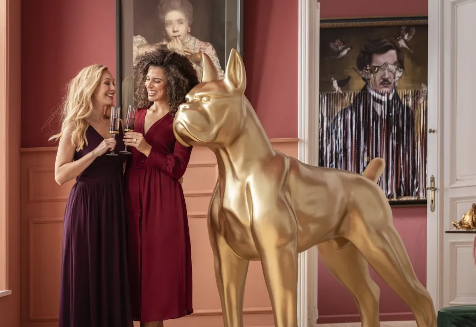 KARE Deko Figur Toto XL Gold 180cm