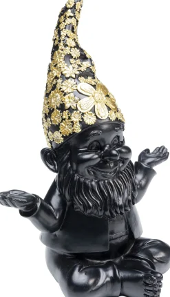 KARE Deko Figur Zwerg Meditation Schwarz Gold 19cm