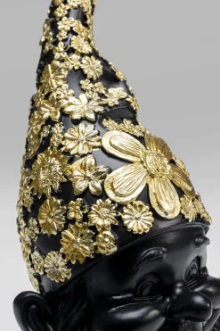 KARE Deko Figur Zwerg Meditation Schwarz Gold 19cm