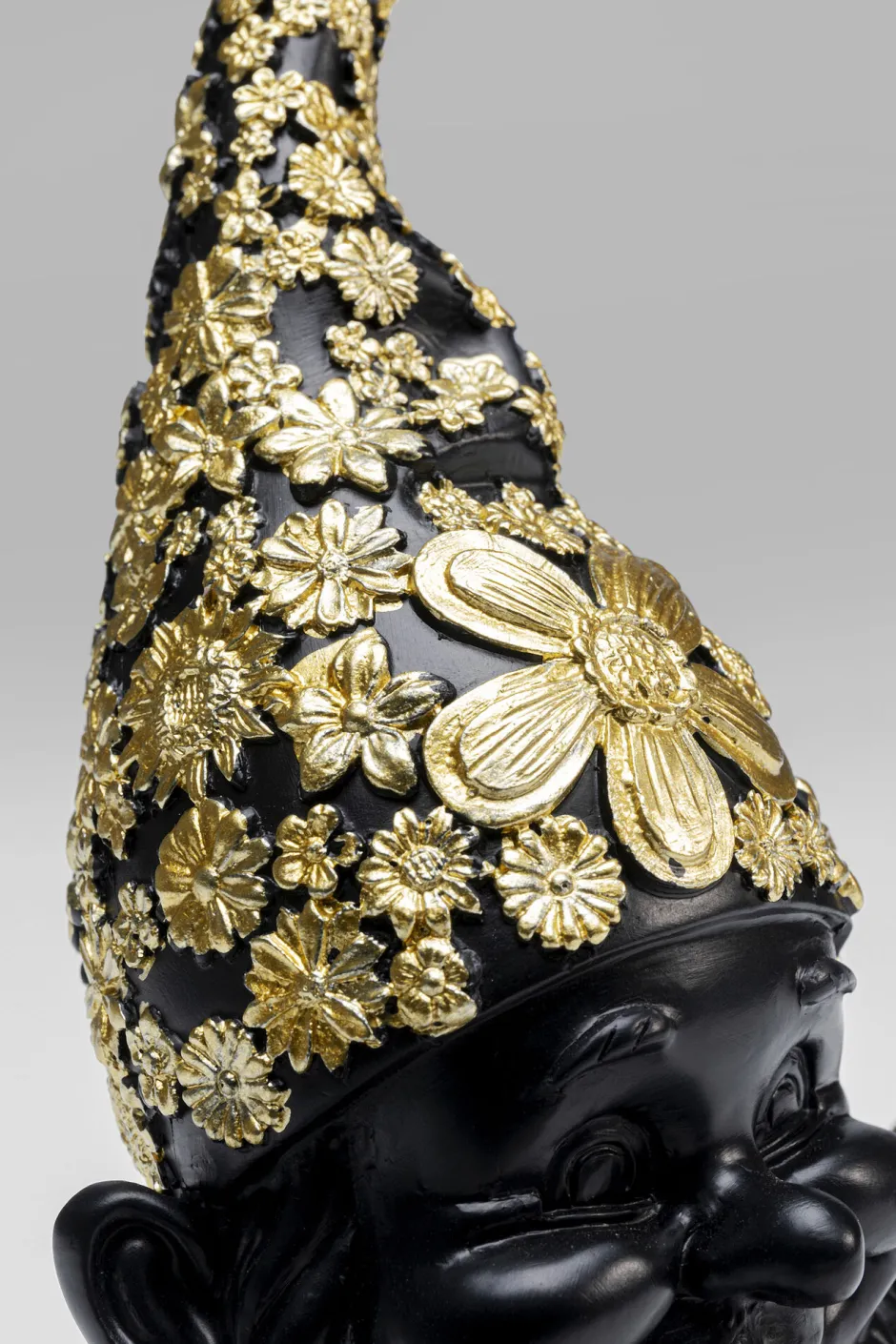 KARE Deko Figur Zwerg Meditation Schwarz Gold 19cm