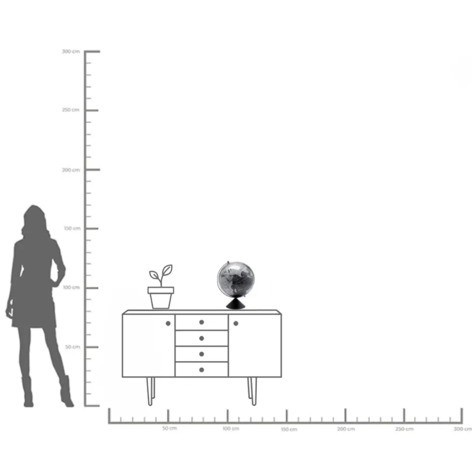 KARE Deko Objekt Globe Top Schwarz 40cm