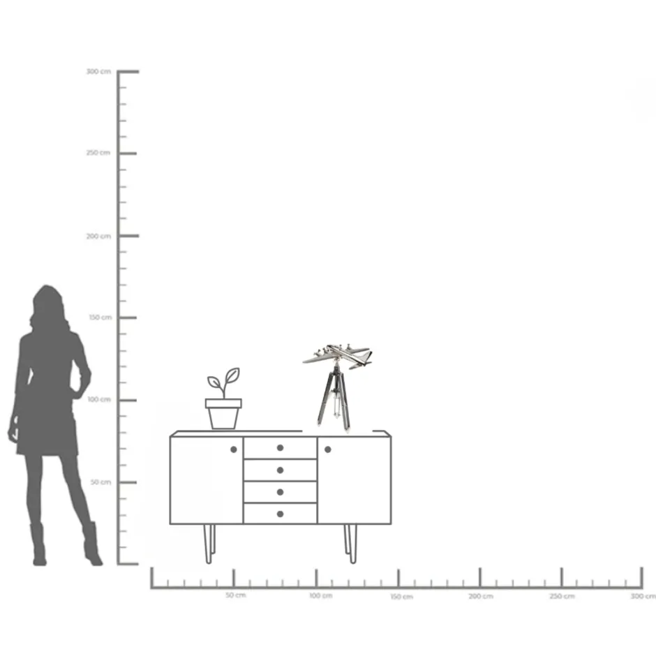 KARE Deko Objekt Plane Tripod 54cm