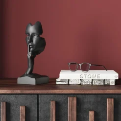 KARE Deko Objekt Quiet Face Schwarz 31cm