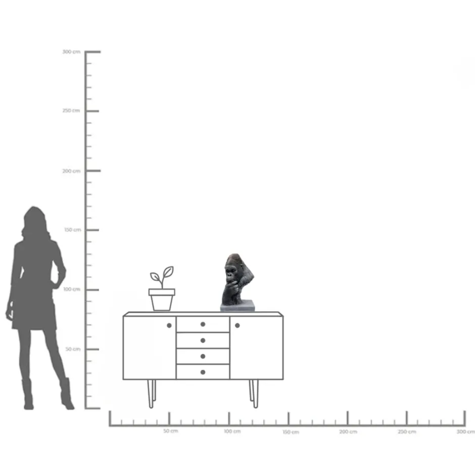 KARE Deko Objekt Thinking Gorilla Head 49cm