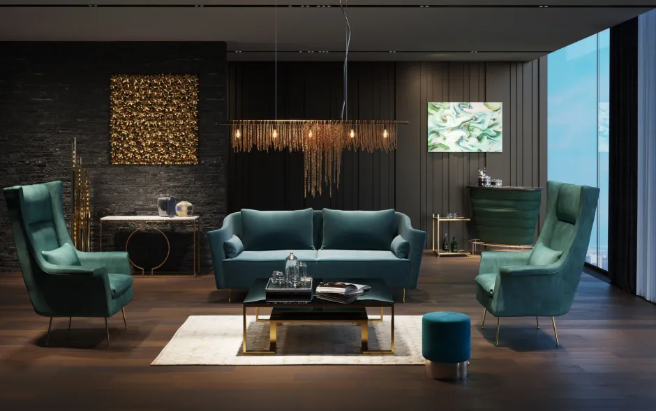 KARE Deko Rahmen Gold Flower 120x120cm