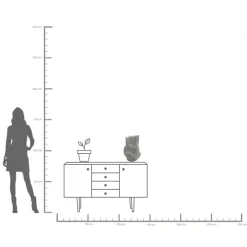 KARE Deko Vase Anemone Schwarz 43cm