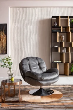 KARE Drehsessel Cosy Grau