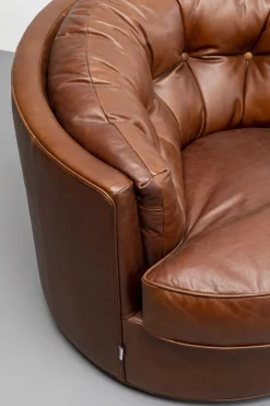 KARE Drehsessel Music Hall Leder Braun