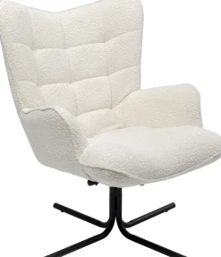 KARE Drehsessel Oscar Boucle Creme