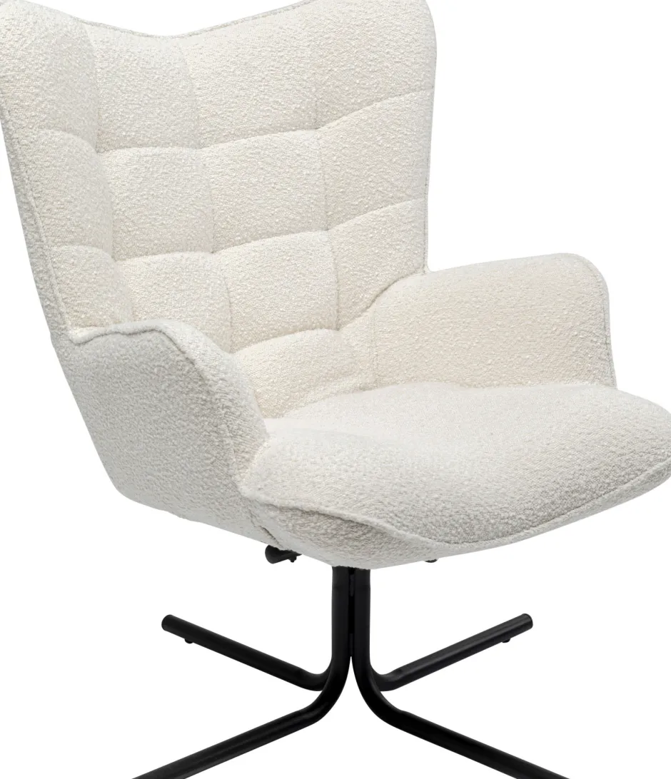KARE Drehsessel Oscar Boucle Creme