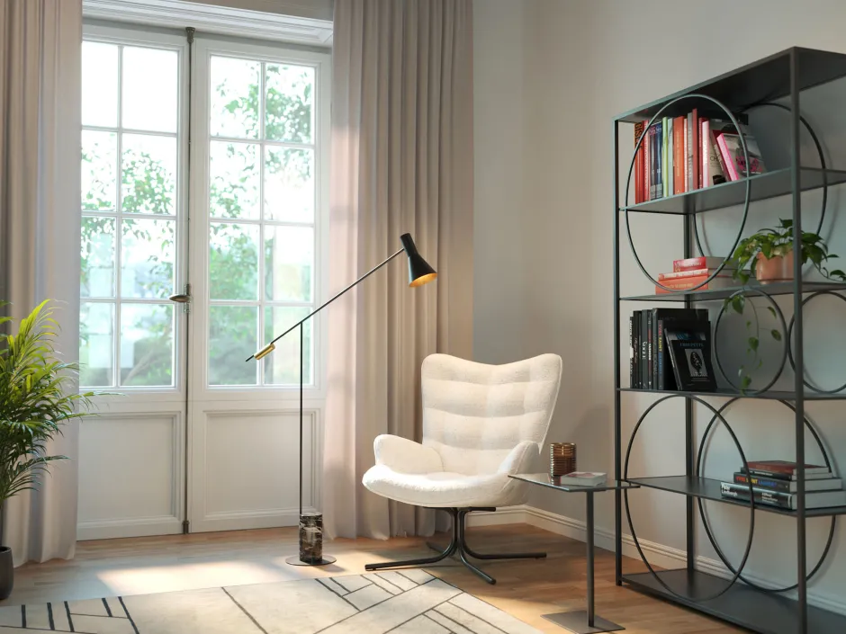 KARE Drehsessel Oscar Boucle Creme