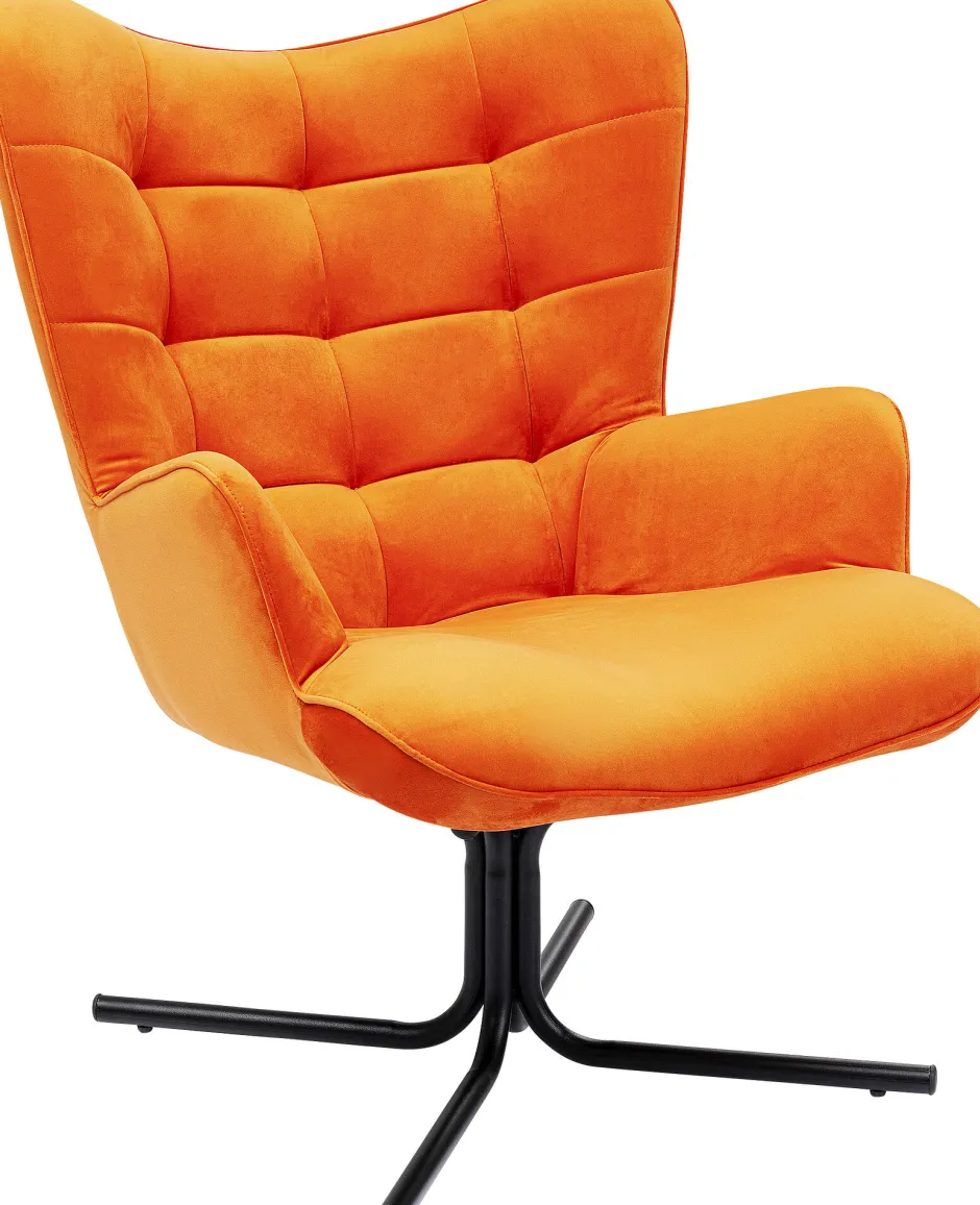 KARE Drehsessel Oscar Velvet Orange