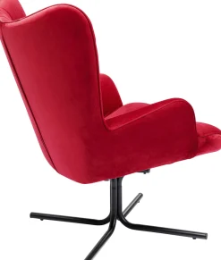 KARE Drehsessel Oscar Velvet Rot