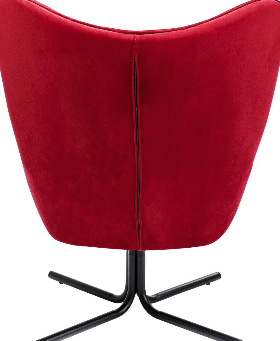 KARE Drehsessel Oscar Velvet Rot