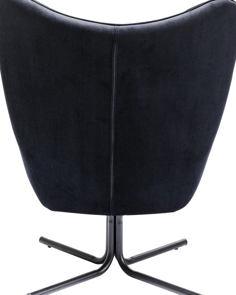 KARE Drehsessel Oscar Velvet Schwarz