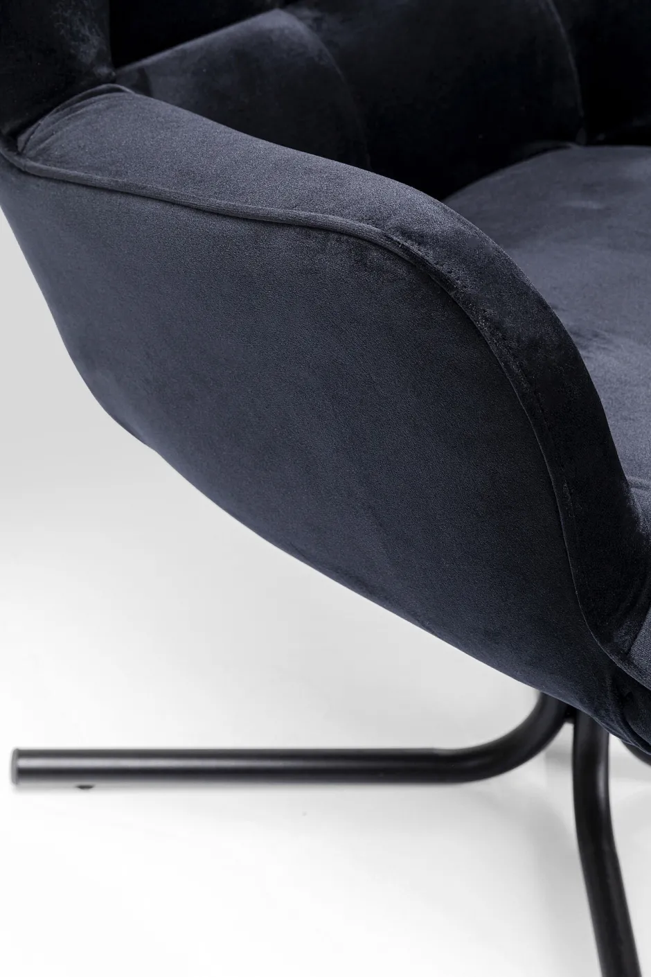KARE Drehsessel Oscar Velvet Schwarz