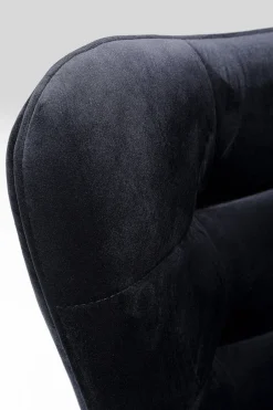 KARE Drehsessel Oscar Velvet Schwarz