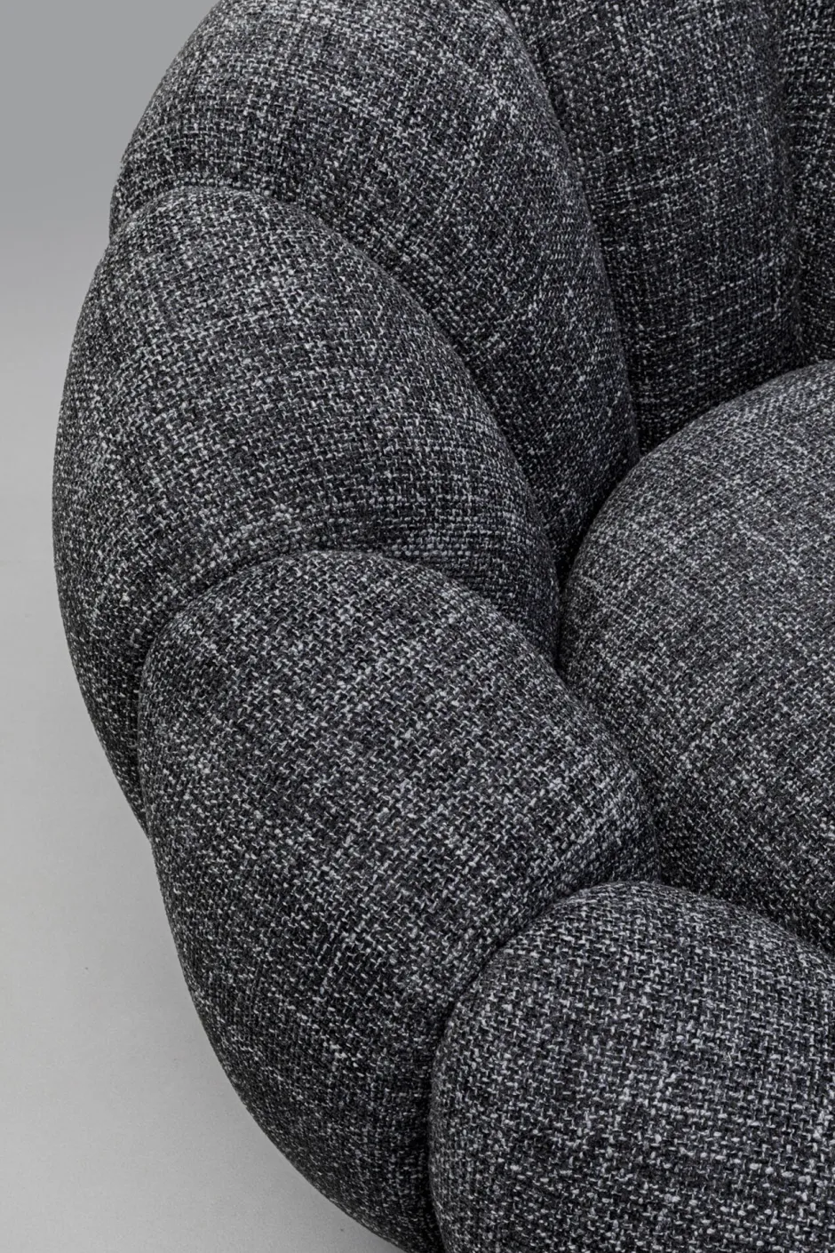 KARE Drehsessel Peppo Bloom Melange Schwarz