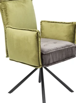 KARE Drehstuhl mit Armlehnen Chelsea Grün