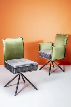 KARE Drehstuhl mit Armlehnen Chelsea Grün