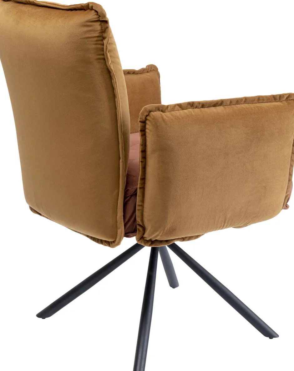 KARE Drehstuhl mit Armlehnen Chelsea Braun