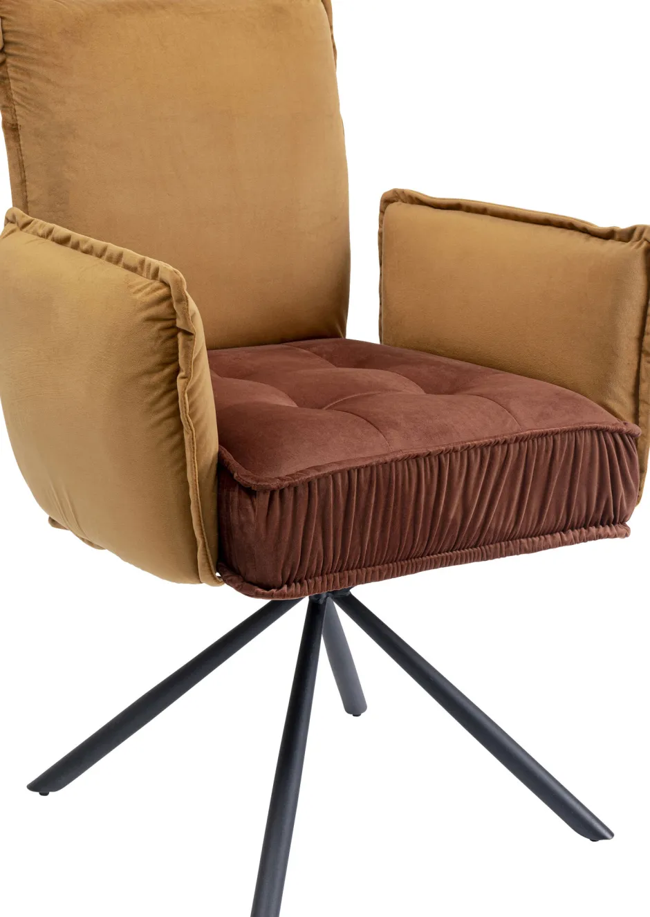 KARE Drehstuhl mit Armlehnen Chelsea Braun