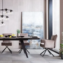 KARE Drehstuhl mit Armlehnen Chelsea Grau