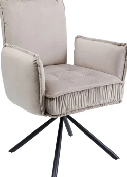 KARE Drehstuhl mit Armlehnen Chelsea Grau