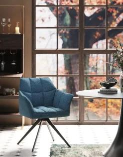 KARE Drehstuhl Thinktank Blau