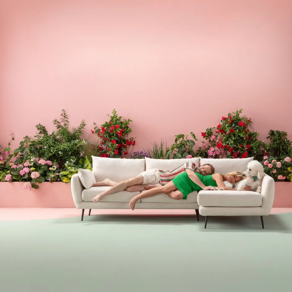 KARE Ecksofa Amalfi Links Creme 275cm