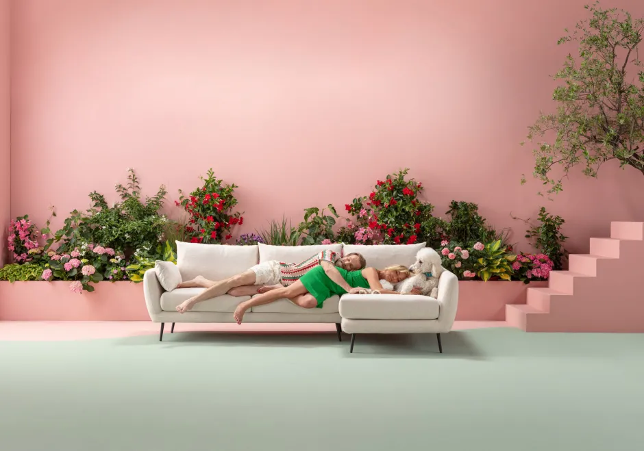 KARE Ecksofa Amalfi Rechts Creme 275cm