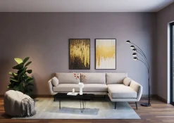 KARE Ecksofa Amalfi Rechts Creme 275cm