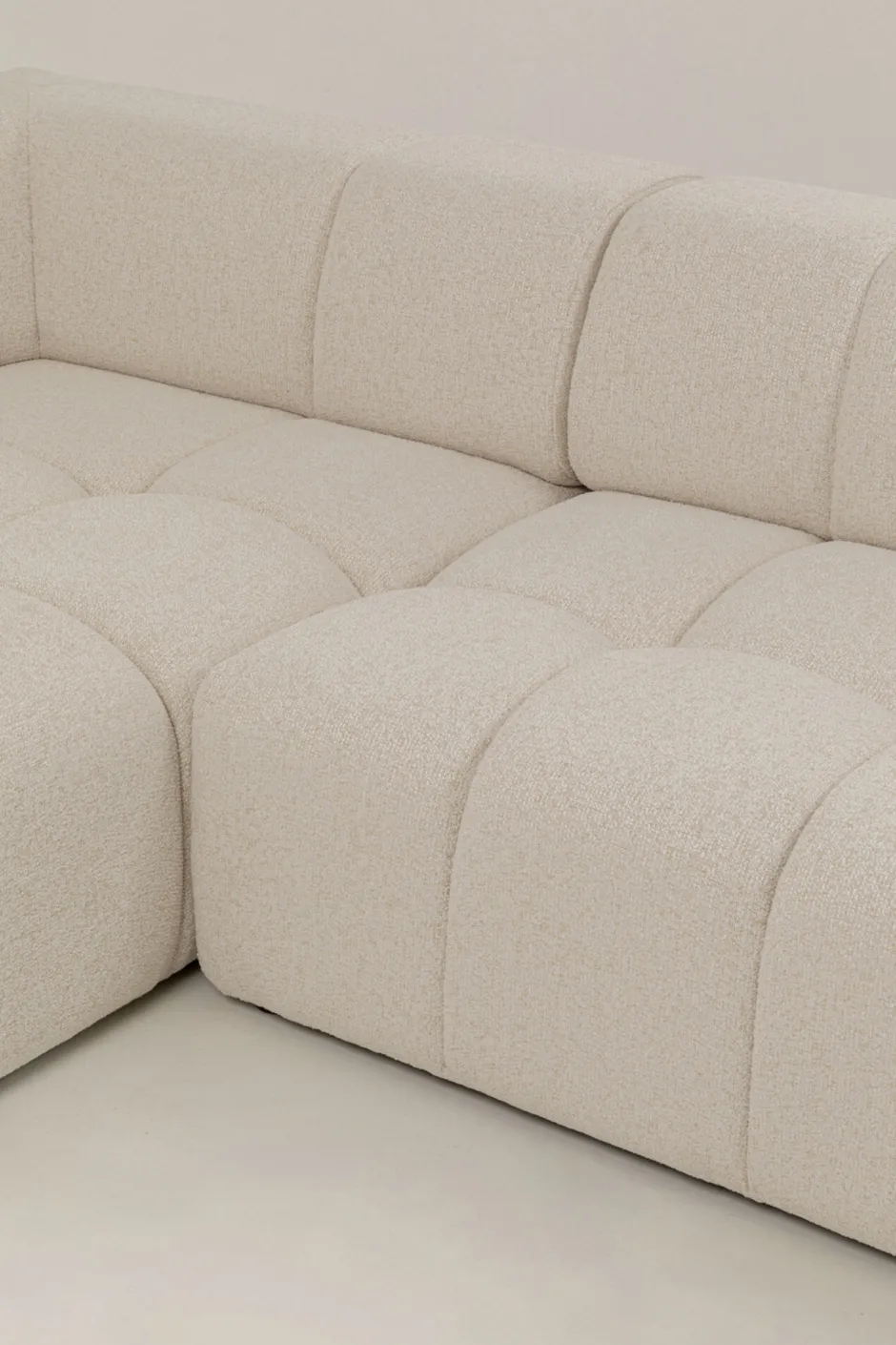 KARE Ecksofa Belami Creme Links 265cm