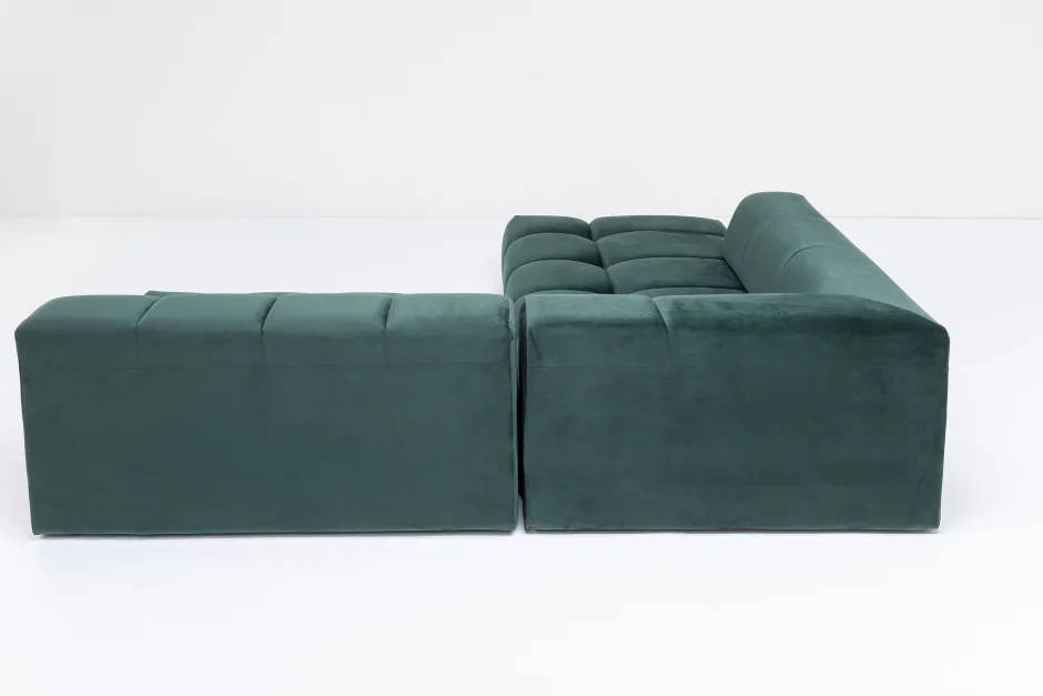KARE Ecksofa Belami Velvet Dunkelgrün Links 265cm