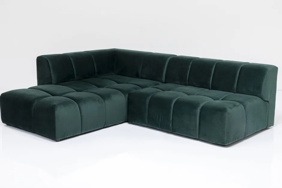KARE Ecksofa Belami Velvet Dunkelgrün Links 265cm