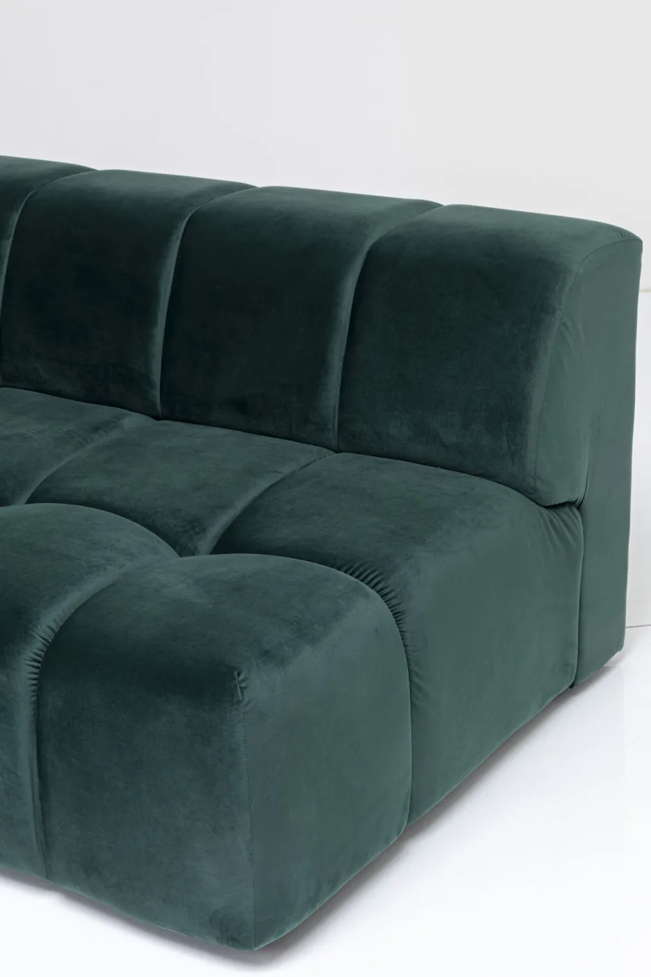 KARE Ecksofa Belami Velvet Dunkelgrün Links 265cm
