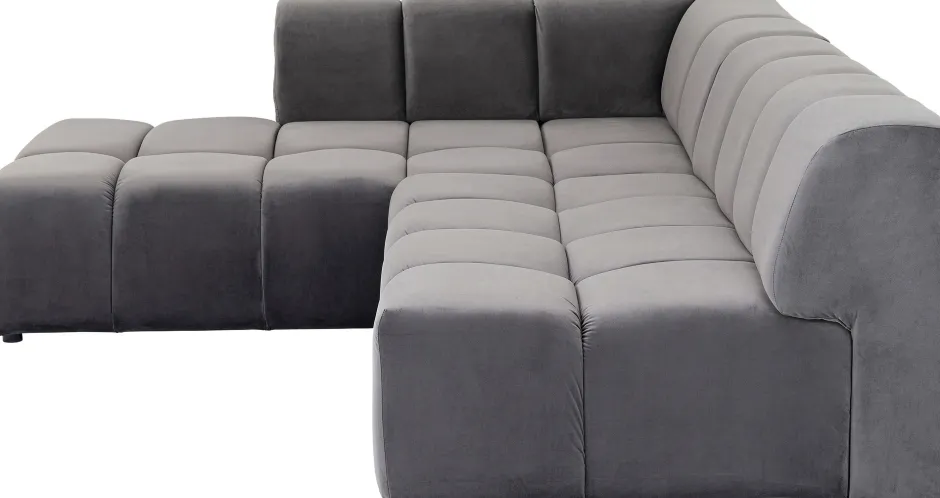 KARE Ecksofa Belami Velvet Grau Links