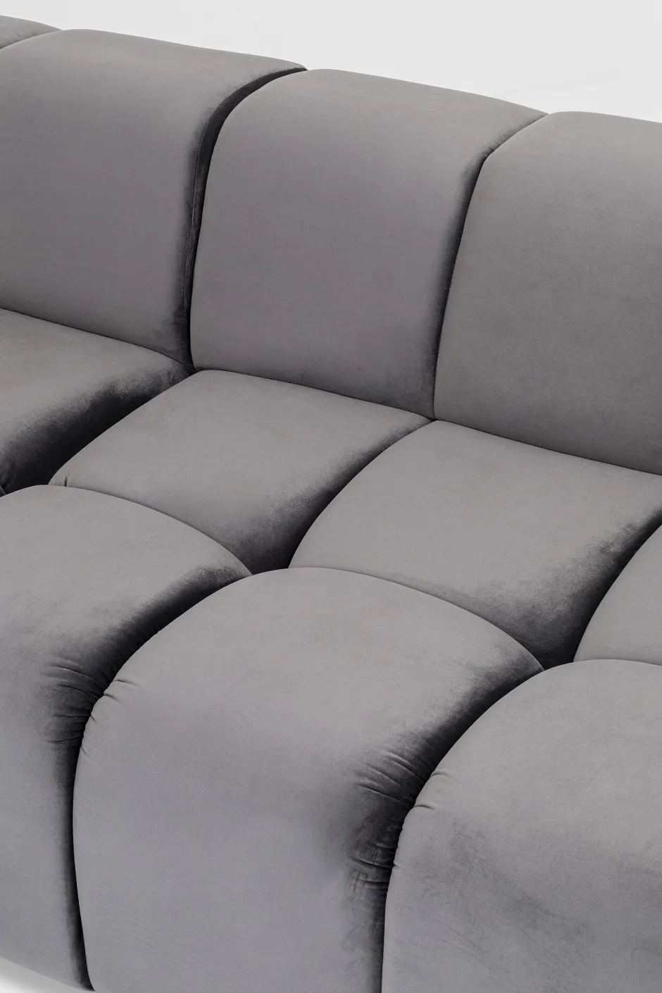 KARE Ecksofa Belami Velvet Grau Links